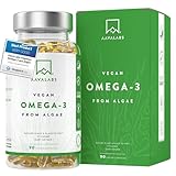 Omega 3 Vegan Hochdosiert 1500mg | Omega3 600mg DHA 300mg EPA pro Tag - 90 Omega 3 Algenöl Kapseln - Omega 3 Kapseln Hochdosiert Vegan Omega 3 Öl